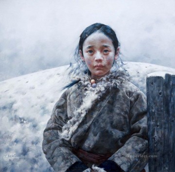 Chino Painting - Chica hacha Tíbet